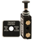 4 Way 2 Position Manual Air Valve with Five One Eighth Inch NPT Ports for Tailgate Setups and Control Plate