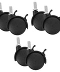 6 Heavy Duty Swivel Caster Wheels with Brake for Laundry Carts & Small Furniture Durable & Easy Spin Replacement Wheels for Home Use in black.