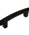 Flat Black Contemporary Cabinet Hardware Handle Pull Set 10 Pack, 3-1/2 Inch Center To Center, Overall 4-3/4 Inch Length shown front view