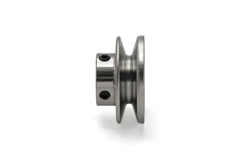 Heavy Duty Steel V Groove Drive Pulley For Smooth Power Transmission 2 1/2 Inch Outside Diameter And 3/4 Inch Bore side view with hex head cap screws