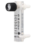 0-5 LPM Panel Mount Gas Flowmeter For Air Adjustable Flow Meter With Clear Scale And Transparent Wall 4 Percent Accuracy Easy Reading For Air Systems Labs And DIY Friendly Industrial Panel Installations. Front view.