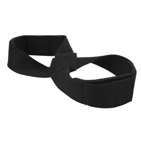 Powerlifting Deadlift Straps with Antislip Design for Maximum Gains, shown in black, ideal for lifts, rows and shrugs.