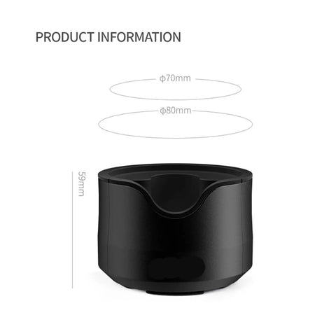 Adjustable Espresso Tamping Station for Home Cafe Setups Fits 51mm 53mm and 58mm Portafilters Black Aluminum Base