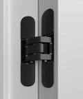 Black Invisible Door Hinge With 180 Degree Swing Heavy Duty Concealed Hinge Supports Up To 135lb installed on door