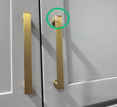 Clear Cabinet Door Bumpers Kit, 61 Pieces Self Adhesive Soft Rubber Pads in multiple shapes on kitchen cabinet handle