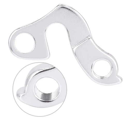 Rear Derailleur Hanger For Mountain Bike Aluminum Alloy Dropout Adapter Tail Hook displayed with close-up of mounting hole