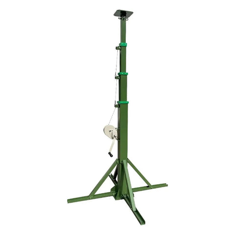 Hand Crank Telescopic Mast With Quadripod Base Extending Three To Ten Meters Smooth Manual Operation Heavy Duty Lighting Camera Mount Quick Deploy Standalone Pole No Sweat Portable Rig