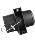 12V 76mm Marine Cabin Air Blower Delivers 145 CFM Of Quiet Beefy Cooling Power For Boats Inline Vent Fan, side view, mounting wires visible