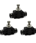 Set Of 3 4mm Tube OD Air Flow Control Valves With Straight Union Push To Connect Fittings PSA 04 For Pneumatic Systems