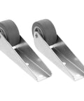 Two Pack Sliding Door Roller Wheels Heavy Duty Galvanized Nylon Casters With No Sweat Setup Silky Smooth Gliding, close-up view.