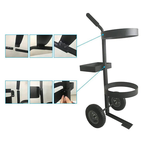 Rolling Garden Cart For Yard And Lawn Work Heavy Duty Mobile Tool Cart With Oxford Bag And 5 Gallon Bucket Grab And Go Ready Garden Trolley For Tools Fertilizer Water And More Easy Transport Across Garden Or Beach featuring durable frame and wheels