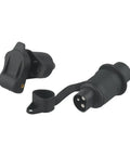 Heavy Duty 12V Trailer Adapter Plug For Din 72572/9680 with black plastic housing and secure connectors, ideal for trailers.