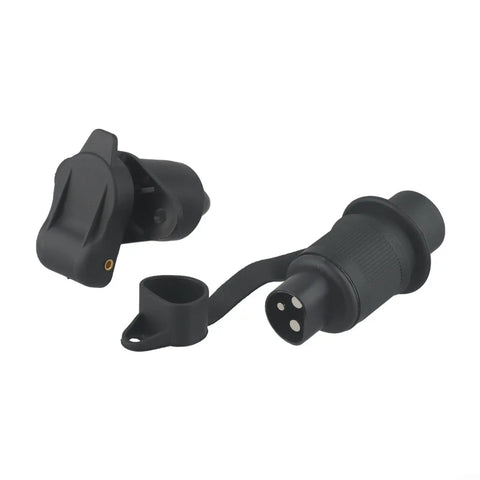 Heavy Duty 12V Trailer Adapter Plug For Din 72572/9680 with black plastic housing and secure connectors, ideal for trailers.