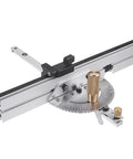 Brass Handle Miter Gauge 450mm 27 Degree With Box Joint Jig Track Stop for Table Saw and Router, aluminum alloy, woodworking tool.