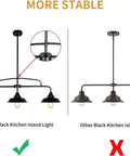 Comparison of Dope Industrial Farmhouse Black Pendant Light Fixture with three lights and another black kitchen island light.