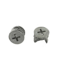 Close-up of 20 Pack Eccentric Wheel Three In One Connector Nuts For Furniture Drawers Wardrobes Drawer Lock Screws 15mm Zinc Plated