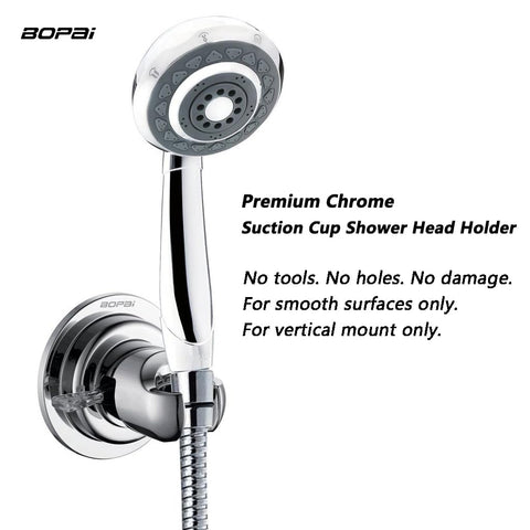 Sturdy Chrome Suction Cup Shower Head Holder For Handheld Showers No Drill Required Easy Peasy Install On Flat Smooth Surfaces