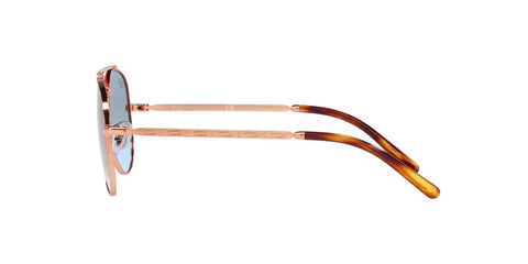 Side view of Dope Unisex Aviator Sunglasses Rose Gold Frames With Clear Gradient Blue Lenses 58mm Authentic Authorized Retailer Full Retail Package