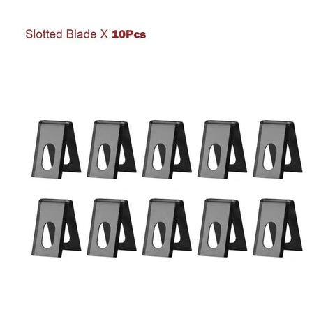 Set of 10 slotted blades for heavy duty floor welding slot knife, perfect for precise cutting in PVC vinyl and rubber.