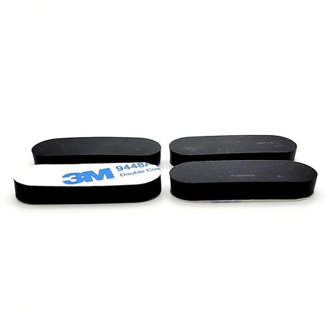 2 Inch By 3/4 Inch Oval Silicone Bumper Feet 3/16 Inch Thick With Strong Adhesive Backing Non Slip Waterproof 8 Pack bundle showing pad side