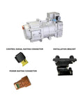 Straight Up Reliable 66CC R290 AC Compressor For Electric Vehicles And Delivery Trucks 12V 24V with connectors and bracket.