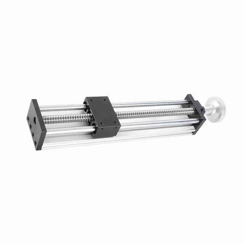 Precision Linear Rail Guide Carriage With 300mm Stroke Manual Handwheel Adjuster For CNC Router Table Woodworking Bench Heavy Duty Aluminum Build Delivers Smooth Ride Shop Ready Hardware Mounting Consistent Accuracy Every Time