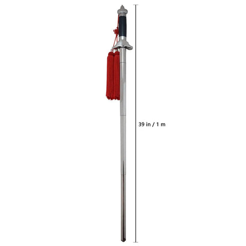 Retractable Tai Chi Sword For Martial Arts Practice Blunt Stainless Steel Blade With Leather Grip 12 To 39 Inches Dope For Training