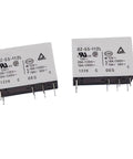 General Purpose 12V DC Relay, 16A SPDT, 8 Pin Design For Electronics Projects, image of two white relays with pins.
