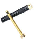 Compact Air Compression Fire Starter with durable metal body, featuring aluminum alloy and brass construction for camping and bushcraft.