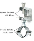 Heavy Duty Conduit Hanger Kit With Beam Clamp And Pipe Support Bracket For I-Beam Install, 1-1/4 Inch Cable Clamps shown