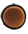 Bottom view of Flame-Resistant Electrode Bag With Hard Leather Bottom And Belt Loop, Heavy-Duty No 4 Canvas, showing hard leather base.