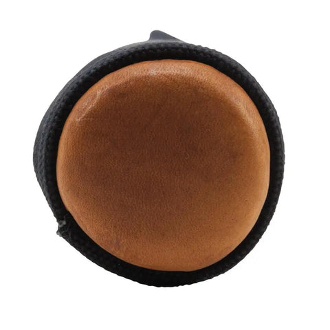 Bottom view of Flame-Resistant Electrode Bag With Hard Leather Bottom And Belt Loop, Heavy-Duty No 4 Canvas, showing hard leather base.