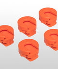 Five orange plastic Volume Spacers For Float NA 2 Forks MTB Suspension Tuning Kit No Tools Required for 36mm forks displayed.