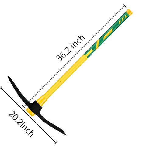Beast Mode Heavy Duty Forged Mattock With Adze And Ergonomic Non Slip Handle 36 Inch Multi Purpose Tool dimensions shown