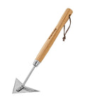 Triangle Hand Hoe With Short Wood Handle For Easy Weeding And Edging A Durable Stainless Steel Winged Weeder Garden Tool