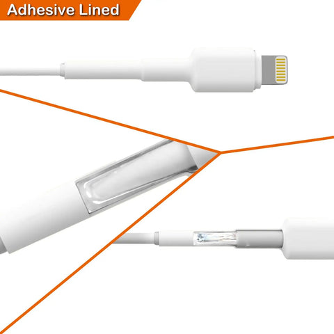 Heat Shrink Tubing Kit For Diy Cable Repair With Adhesive Lined White Tubing Shrink Ratio 3 To 1 Sizes 1/4 Inch 5/16 Inch 3/8 Inch Waterproof Wire Protector For Phone Cables And Electrical Wiring showing adhesive lining