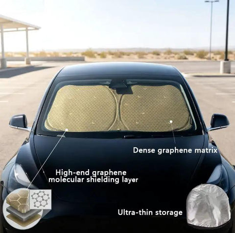 Custom Fit Windshield Sunshade For Hummer EV SUV 2024 2025 2026 with dense graphene matrix and ultra-thin storage.