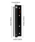 Whisper Quiet Door Closer In Stainless Steel, Self-Closing Hinge With Adjustable Speed, Soft Close Tech dimensions shown