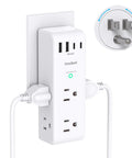Must Have Rotating Plug Surge Protector Power Strip With Six AC Outlets And Four USB Ports Including Two USB C 1800J Wall Charger