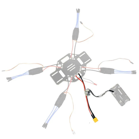 Power Module BEC 5.3V 2.25A For APM Flight Controllers 2.5 2.6 2.8 with Deans Plug and wiring schematic shown.