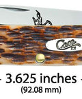 Crisp Chrome Vanadium Steel Pocket Knife With Amber Jigged Bone Handles, Spear And Pen Blades, 3 5/8 Inch Closed Length.
