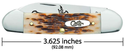Crisp Chrome Vanadium Steel Pocket Knife With Amber Jigged Bone Handles, Spear And Pen Blades, 3 5/8 Inch Closed Length.