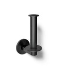 Vertical Toilet Paper Holder Built For Real Life, Premium Metal Build, vertical black matte finish, wall-mounted