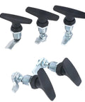 MS309 T Shape Compression Rotary Industrial Cabinet Lock with chrome finish, diecast alloy construction, 4 units shown