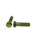 7/16-20 Hex Bolt Yellow Zinc Grade 8 Cap Screw Fine Thread 2-3/4 Inch Length 1 Pack Beefy Fastener displayed on white background