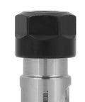 Close-up of Er11 5mm Shaft CNC Milling Holder With Straight Shank High-Hardness Collet Chuck, showing metal and black components.