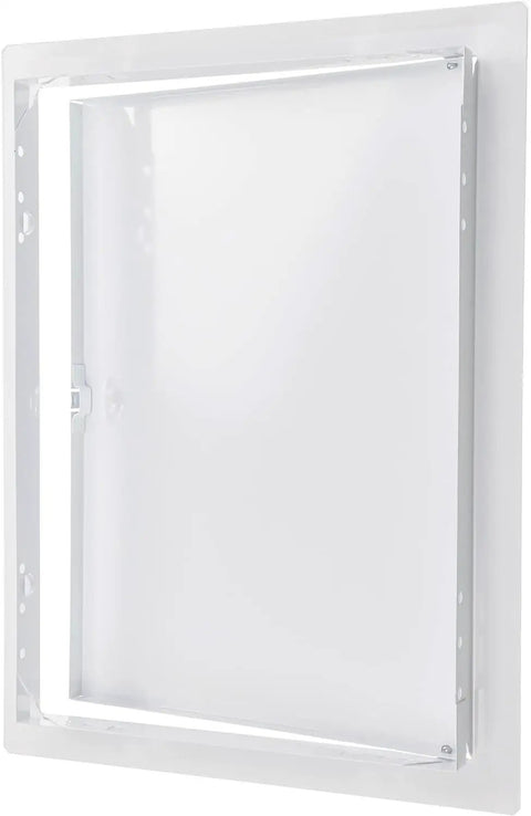 10 X 14 Inch White Steel Drywall Access Panel With Slick 145 Degree Swing Door for plumbing and electrical upgrades.