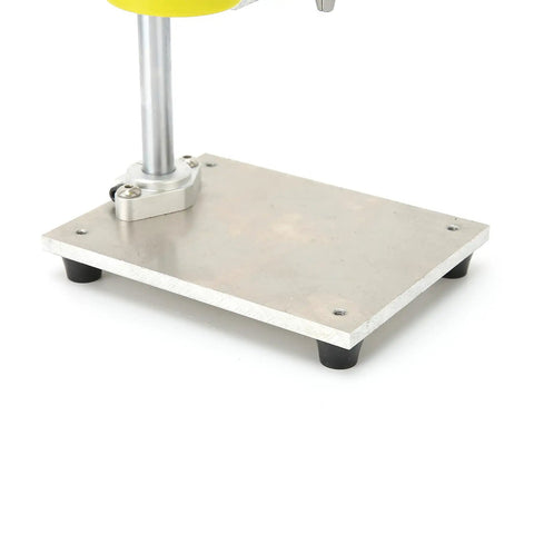 Hilitand Mini Benchtop Drill Press With 1000-4500Rpm Adjustable Speed aluminum alloy base with rubber feet for stability.