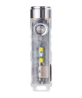Aurora A7 G4 Keychain Flashlight USB C Rechargeable 650 Lumen EDC Light With 8 Modes Ultra Compact Glow Blue front view
