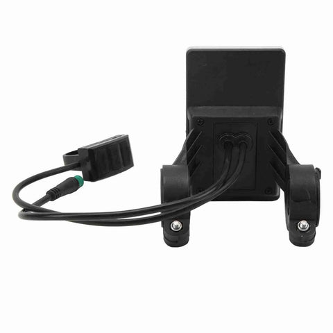 Rugged M5 LCD Display Panel For E Scooter Ebike Speedometer, 5 Pin Connector, Fits 31.8mm And 22.2mm Handlebars, Street Ready Weatherproof Design, Adjustable 24V 36V 48V 60V Electric Bike Display